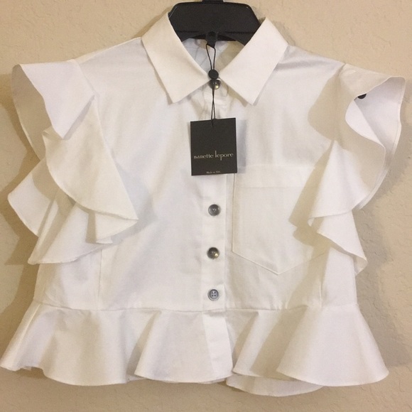 Crop-Top Button-Down Top - Picture 3 of 4